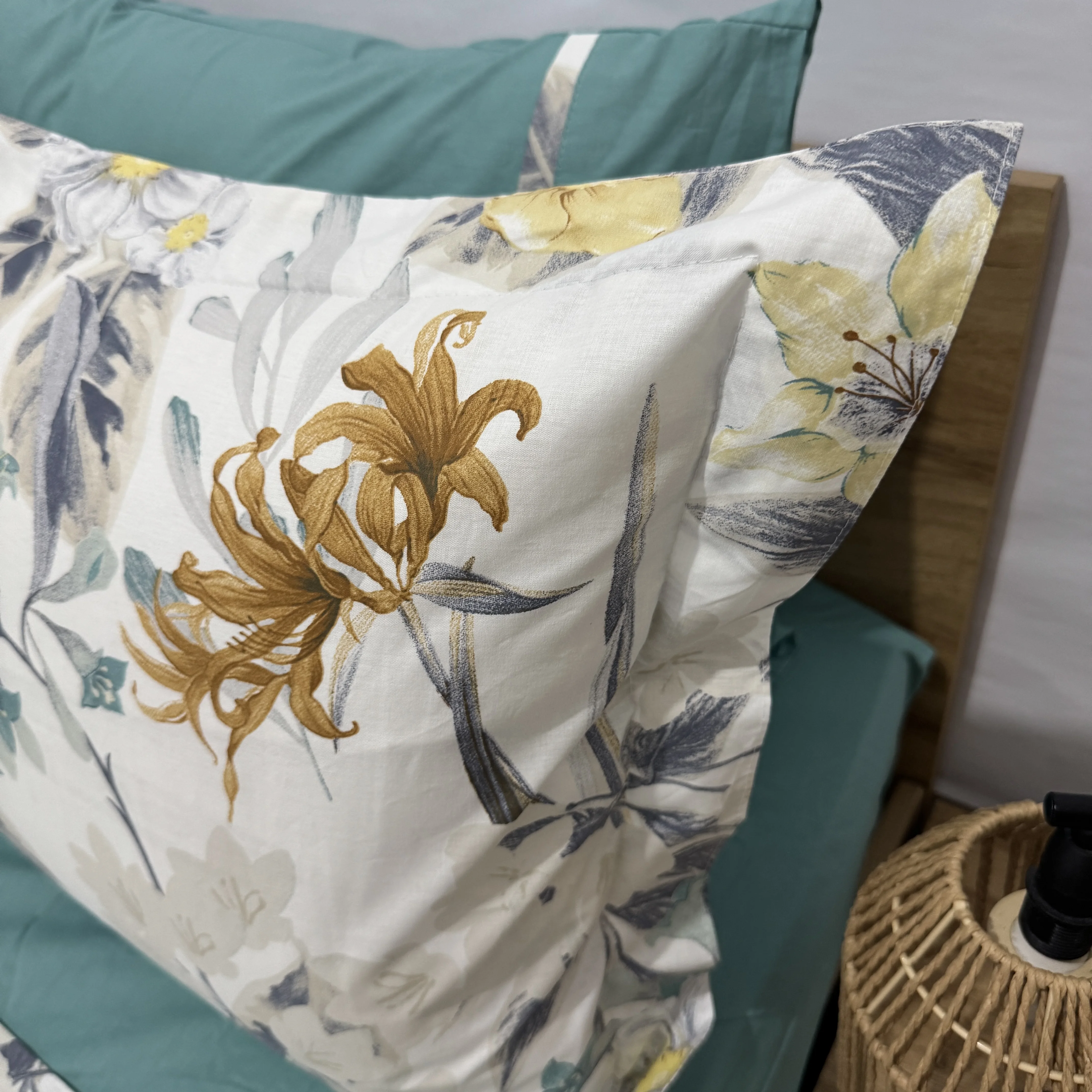 Parure de lit "Tropical Bloom" 100% coton Oeko-Tex - 1 place