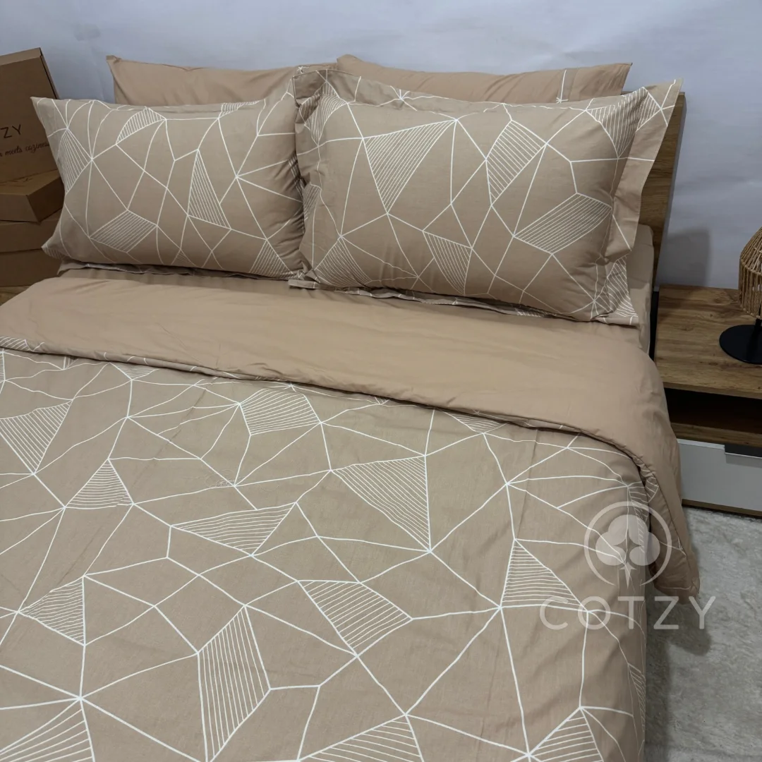 Parure housse de couette "Soft Sand" 100% coton Oeko-Tex - 2 places