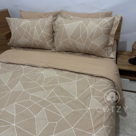 Parure housse de couette "Soft Sand" 100% coton Oeko-Tex - 2 places