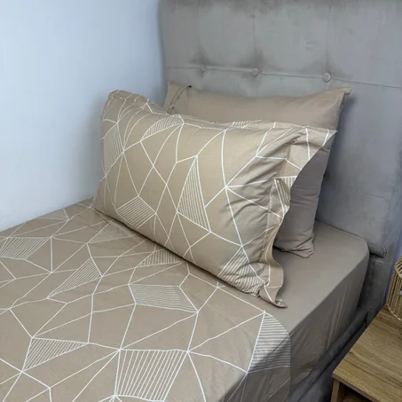 Parure de lit "Soft Sand" 100% coton Oeko-Tex - 1 place