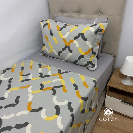Parure de lit "Joyful Waves" 100% coton Oeko-Tex - 1 place