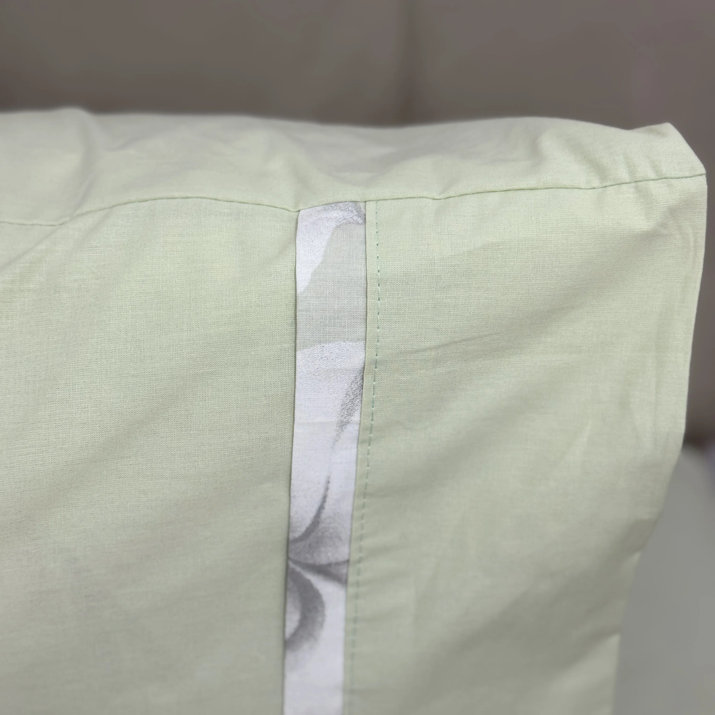 Parure drap plat "Mint Bloom" 100% coton Oeko-Tex - 2 places