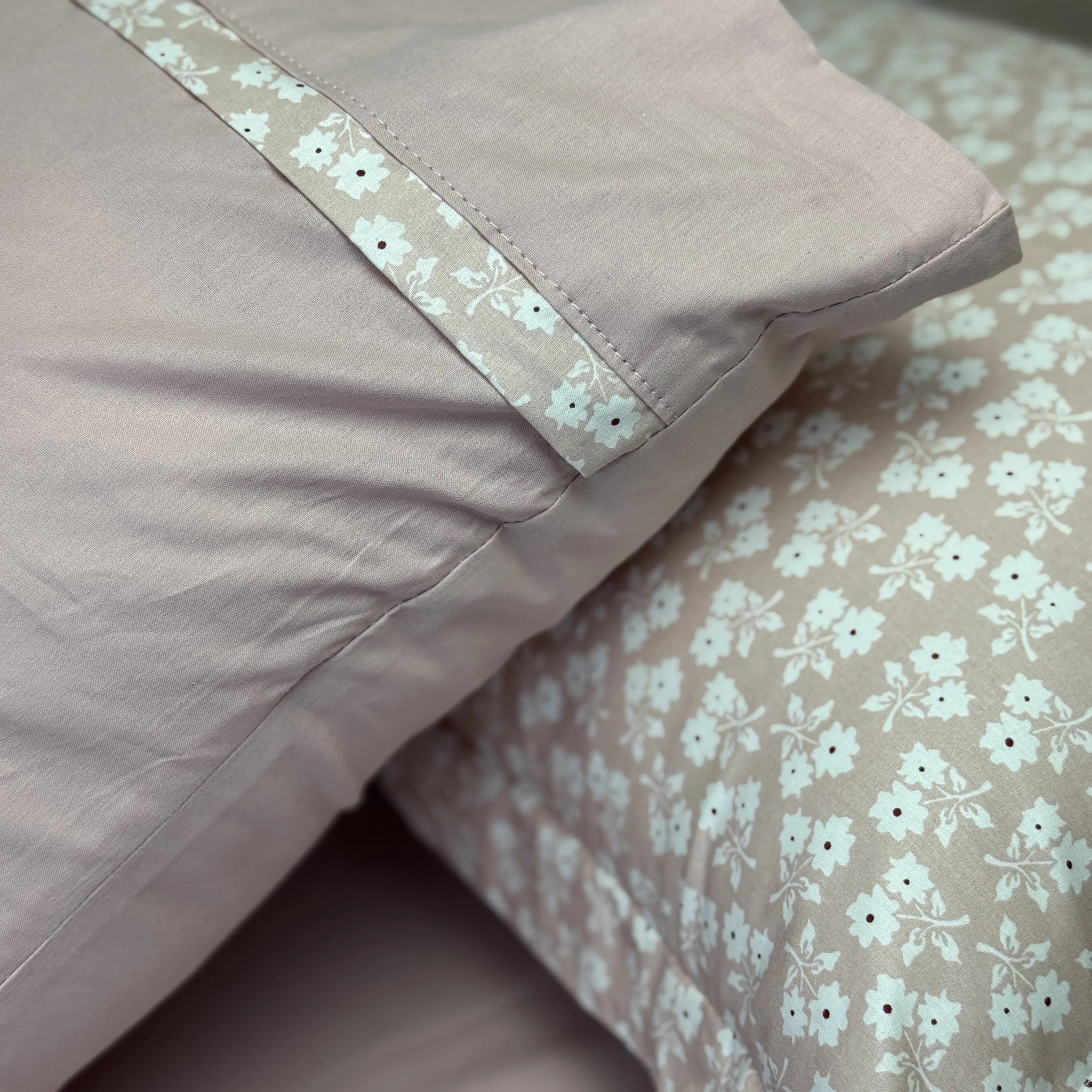 Parure housse de couette "Pink Bloom" 100% coton Oeko-Tex - 1 place