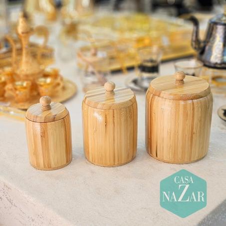 3 bocaux en bambo
