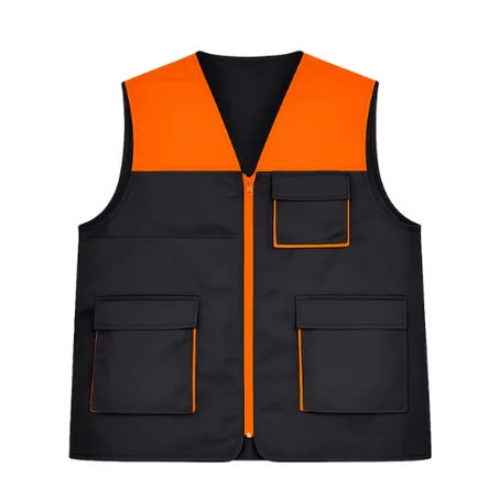 سترة عمل أسود وبرتقالي بشعارك الخاص