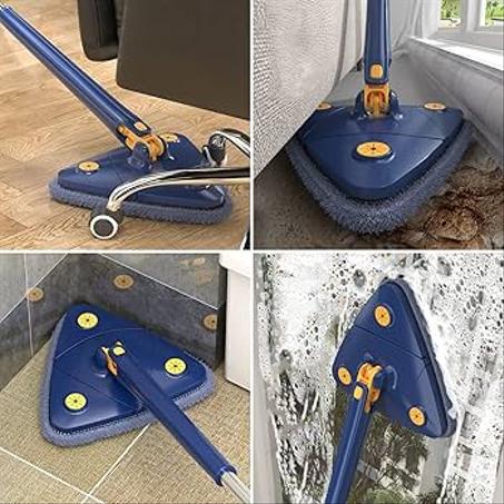 ابيض و اسود و ازرق)أداة تنظيف مثلثة قابلة للتعديل بزاوية 360 درجة)