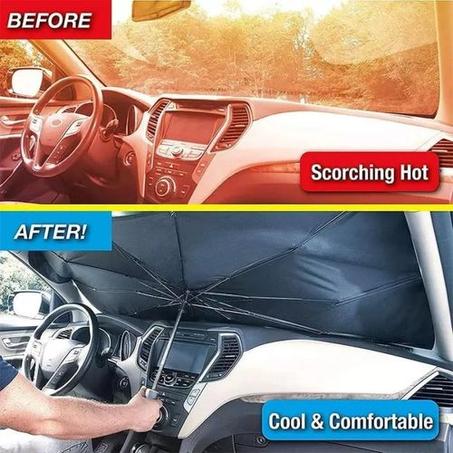 مظلة قابلة للطي للزجاج الأمامي للسيارة، حماية من الأشعة فوق البنفسجية وتقليل الحرارة