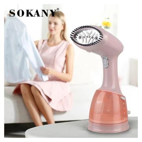 مكواة بخار محمولة للملابس (وردي)