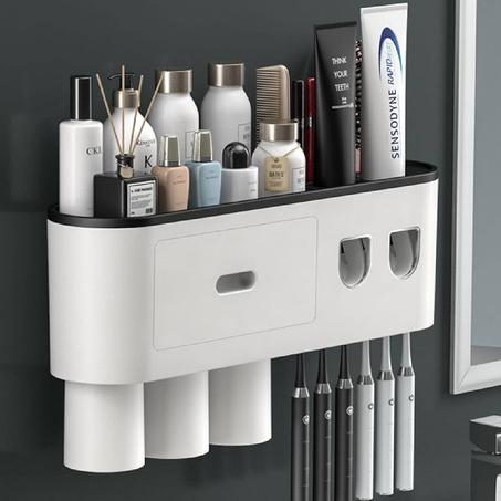 حامل فرشاة الأسنان (أسود و رمادي)