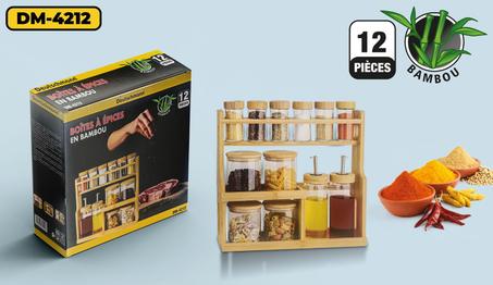 منظم التوابل مكون من 12 قطعة