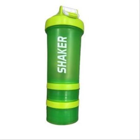 Bouteille shaker protéinée avec rangement Vert