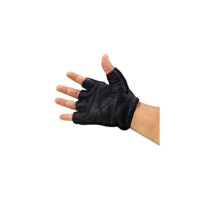 Pakka Gants Musculation en laine peigné et cuir synthétique NOIR