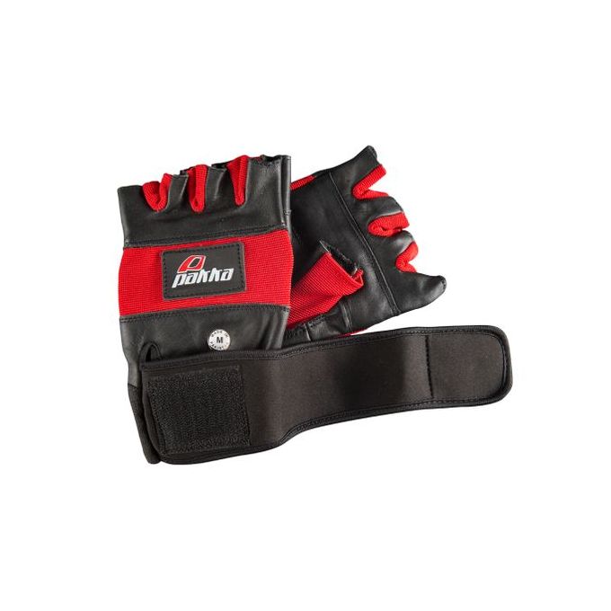 Pakka Gants pour Musculation et cyclisme en Cuir et Daim - Rouge