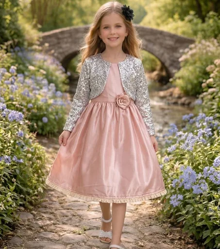 وردي ناعم مع جاكيت لامع