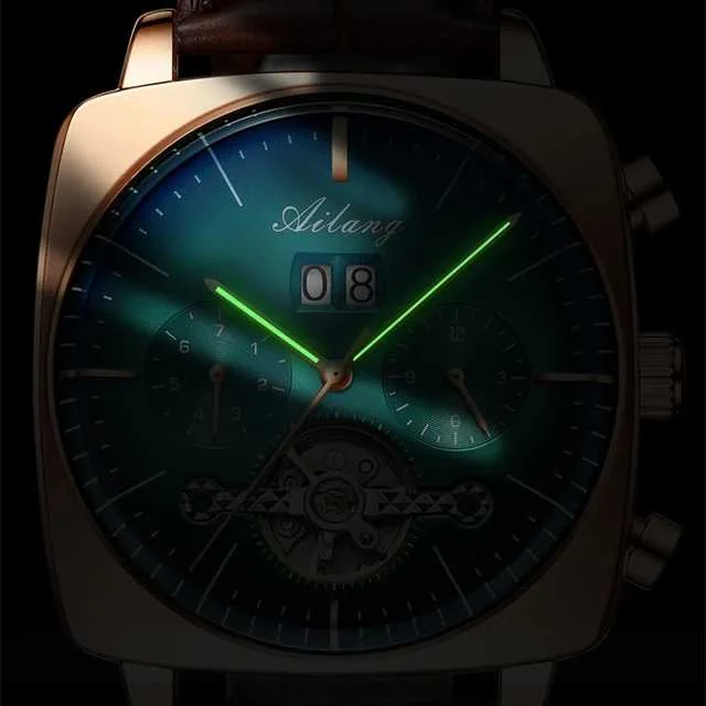 AILANG Watchs chronograph Square Watch Mens