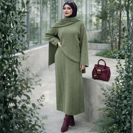 Ensemble 3 Piéce PULL+ JUPE + CHALE