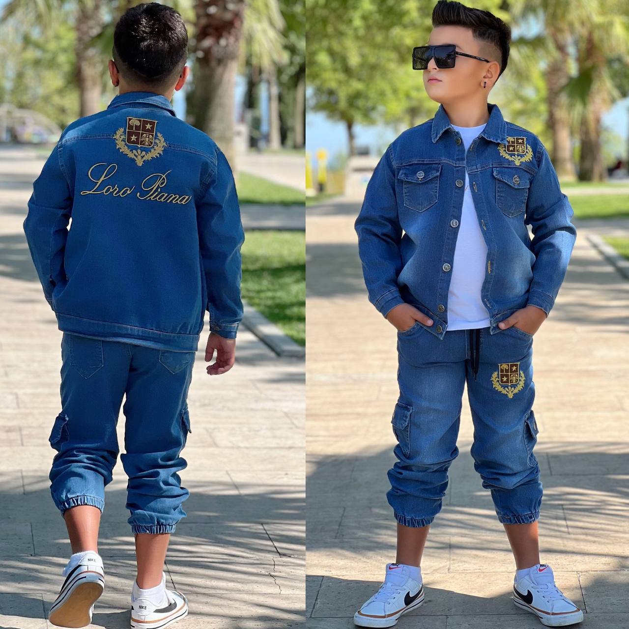 Ensemble-Jean 3 pieces (سروال + تريكو+ chemise)