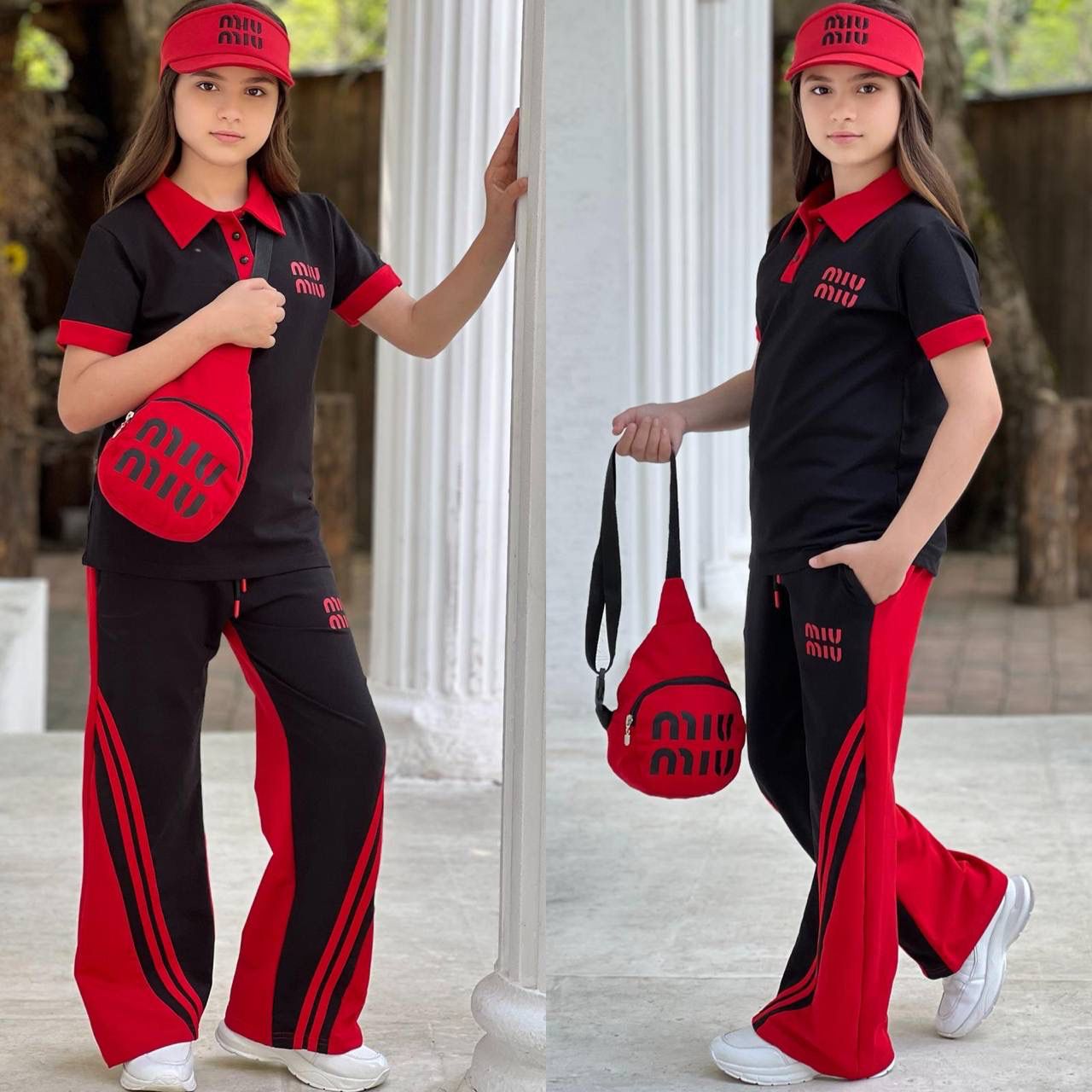 Ensemble fille MIU MIU -4 pieces (سروال + كاسكيط + تريكو + صاكوش)