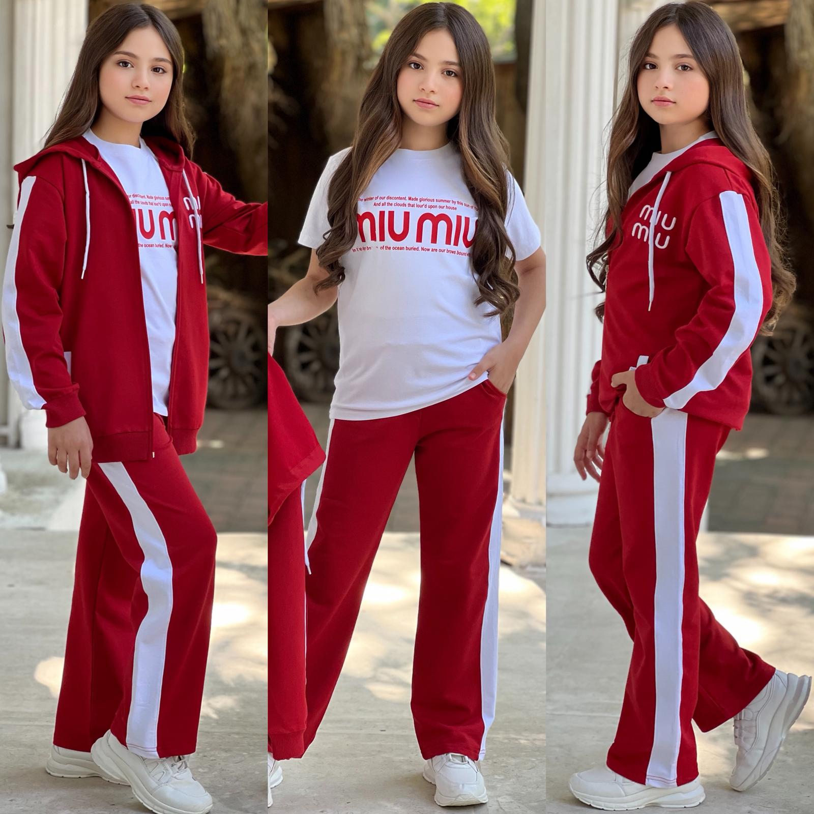 Ensemble fille MIU MIU -3 pieces (سروال +  + تريكو + veste )