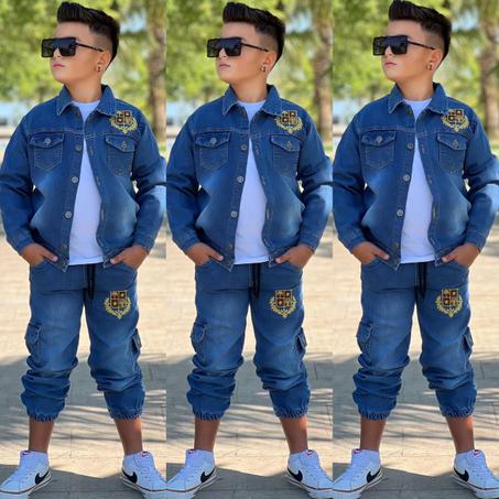 Ensemble-Jean 3 pieces (سروال + تريكو+ chemise)