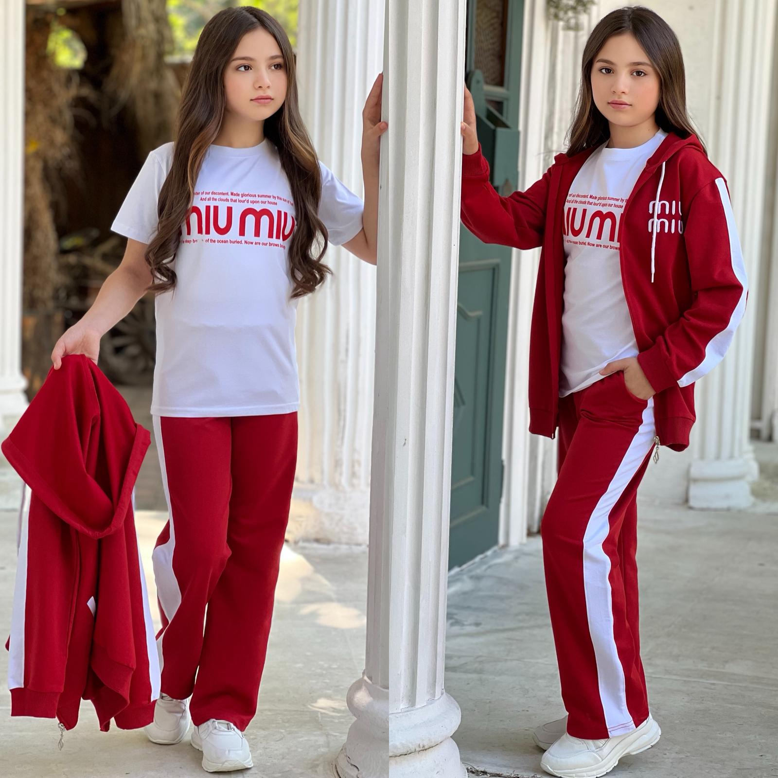 Ensemble fille MIU MIU -3 pieces (سروال +  + تريكو + veste )