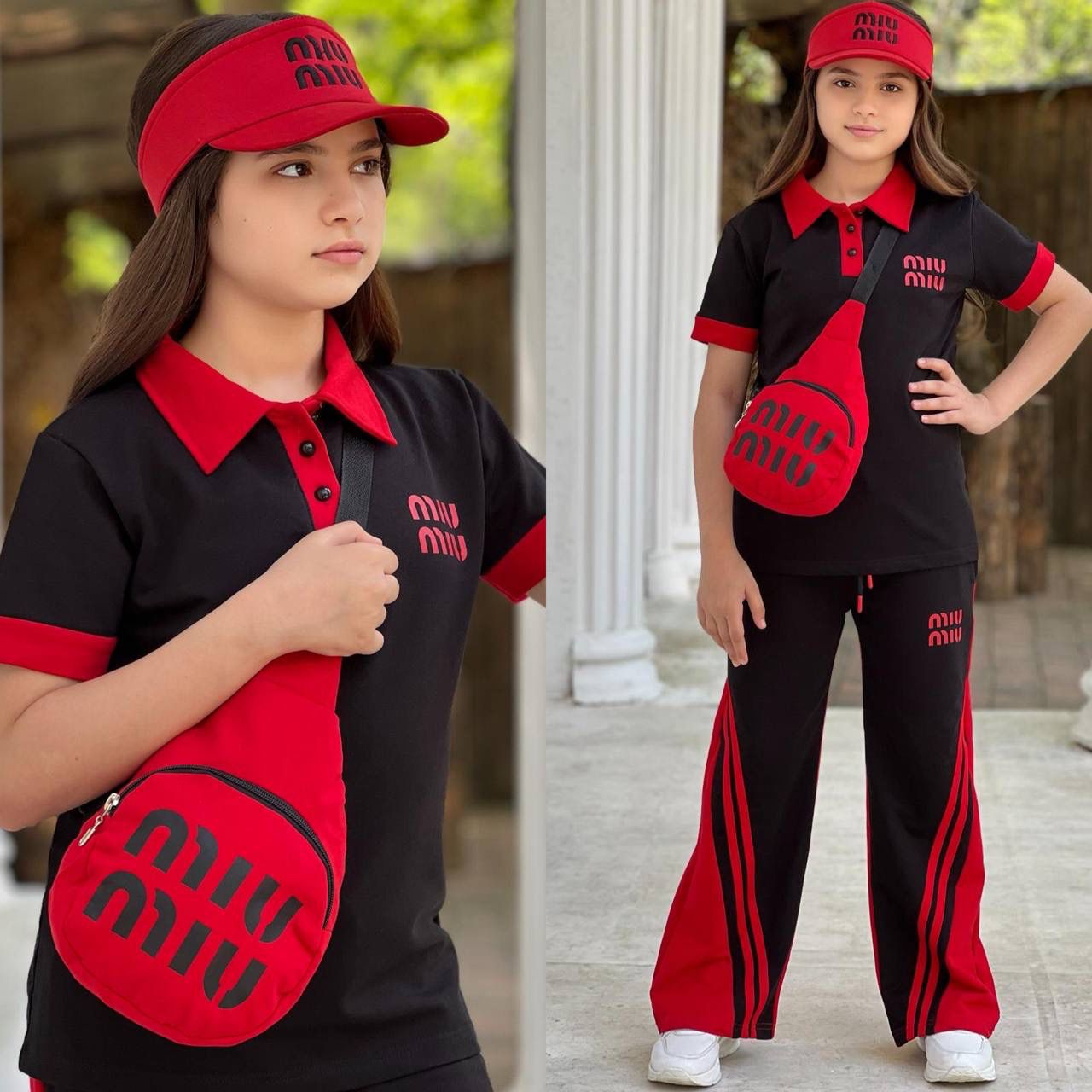 Ensemble fille MIU MIU -4 pieces (سروال + كاسكيط + تريكو + صاكوش)
