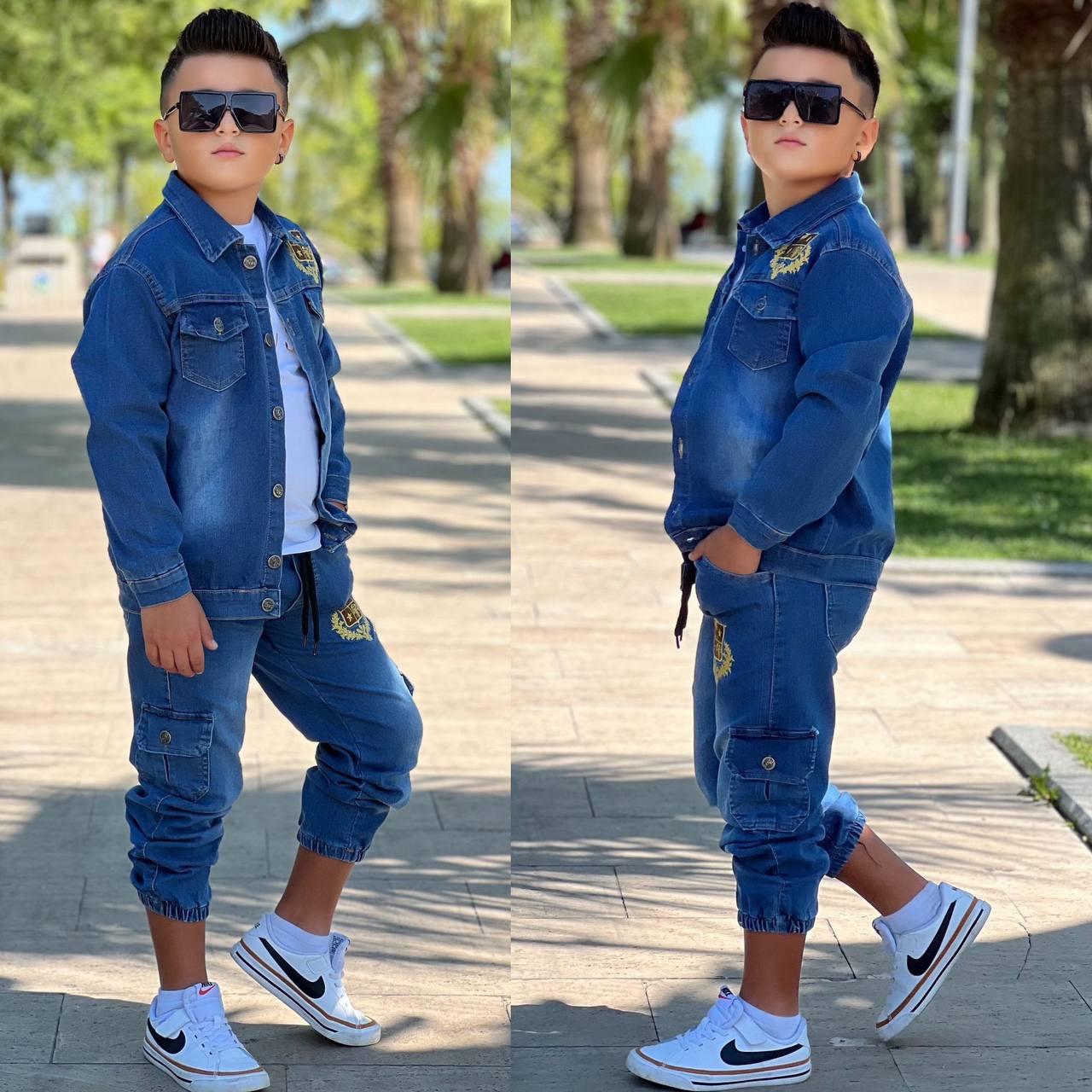 Ensemble-Jean 3 pieces (سروال + تريكو+ chemise)