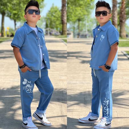 Ensemble-Jean 3 pieces (سروال + تريكو+ chemise)