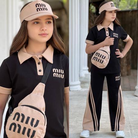 Ensemble fille MIU MIU -4 pieces (سروال + كاسكيط + تريكو + صاكوش)