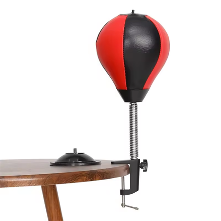 كيس ملاكمة جلدي قائم بذاته– قابل لتعديل السرعة – مثالي للتدريب المنزلي والاحترافي