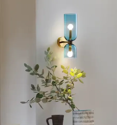 Applique Murale LED en Verre et Métal Doré - Style Moderne