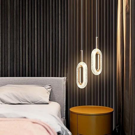 Suspension LED Ovale en Acrylique - Style Nordique Moderne