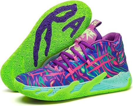 FOTN - Zapatillas deportivas multicolor con cordones para mujer, de caña alta, informales, transpirables, para caminar, correr y baloncesto