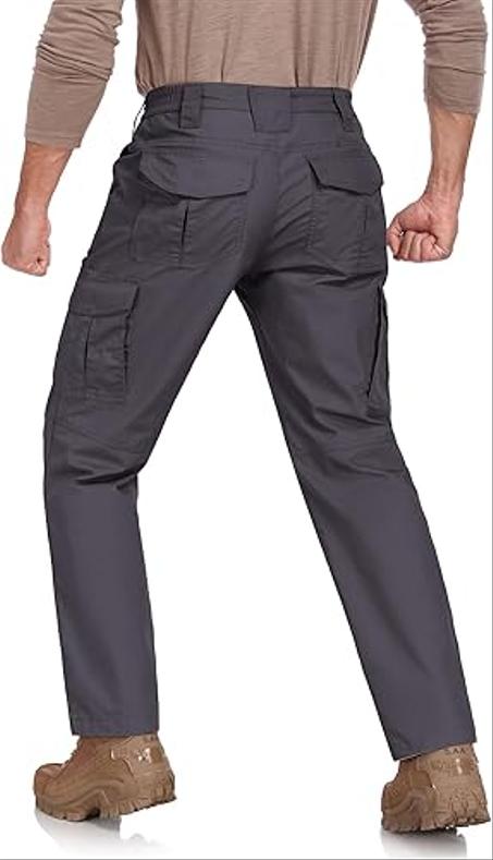 Pantalones tácticos impermeables y resistentes al desgarro para hombre con 9 bolsillos para senderismo, viajes y deportes al aire libre.