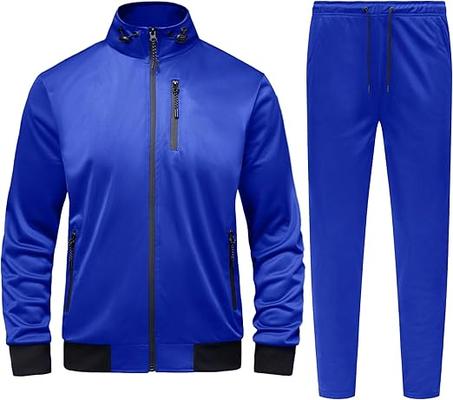 Conjunto deportivo GYMELITE con cremallera completa para hombre, chándal deportivo de moda para entrenamiento, chaqueta y pantalones de manga larga, conjunto de 2 piezas