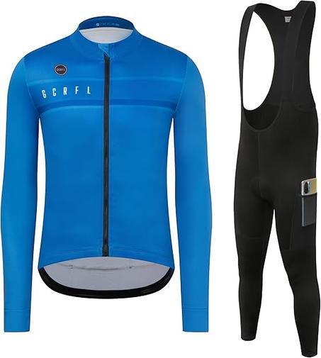 Kit de ciclismo de invierno GCRFL, conjunto de maillot de ciclismo para hombre, maillot de manga larga, pantalones de ciclismo, ropa de ciclismo, cortavientos softshell