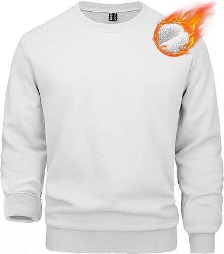 Sudadera de cuello redondo MAGCOMSEN para hombre, manga larga, informal, cálida, de polar