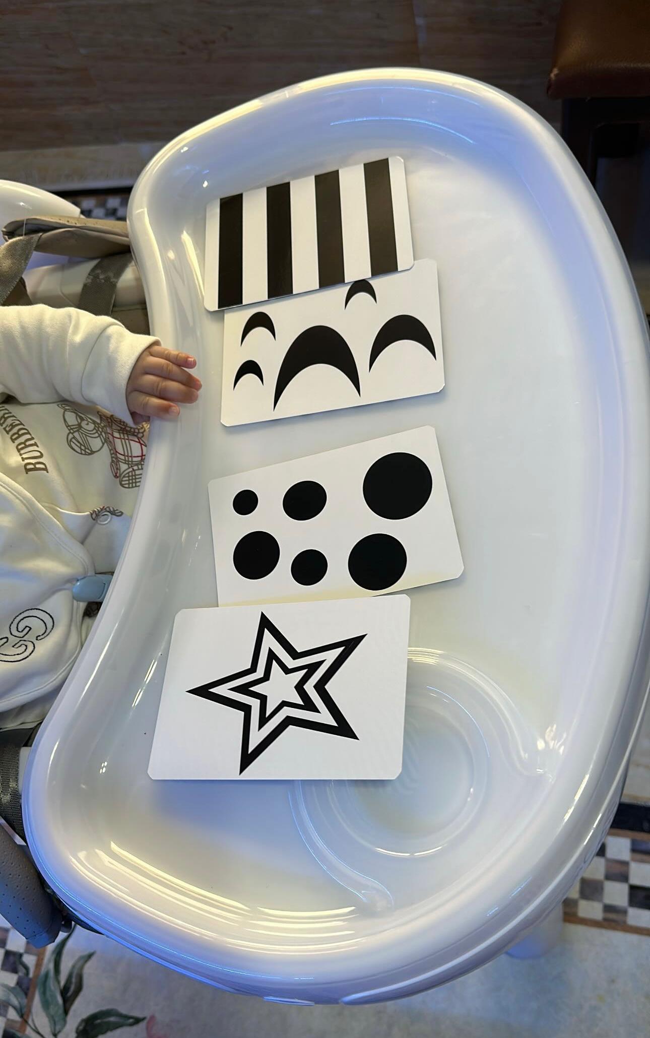 Cartes à motifs contrastés - 72 motifs pour éveil des bébés