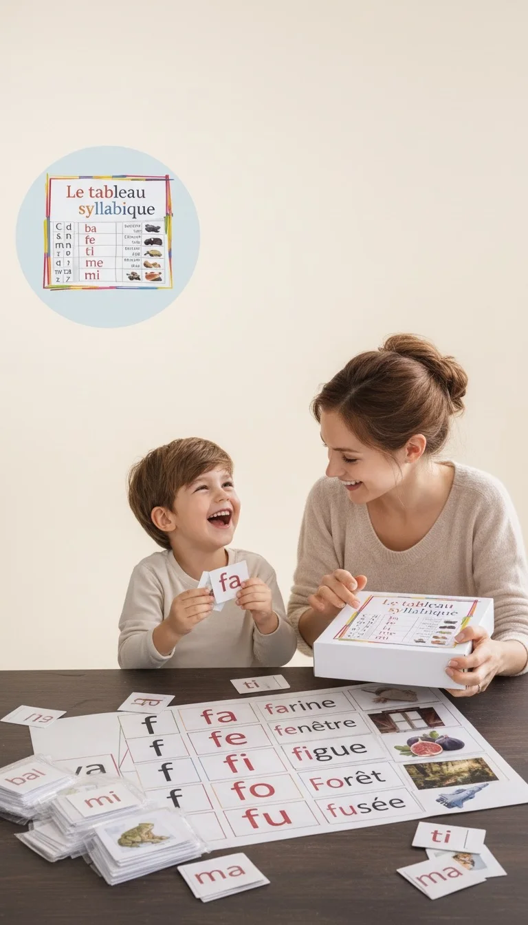 Box des syllabes : 300 Cartes des mots, des lettres et des images + 1 Tableau syllabique Grand Format A3