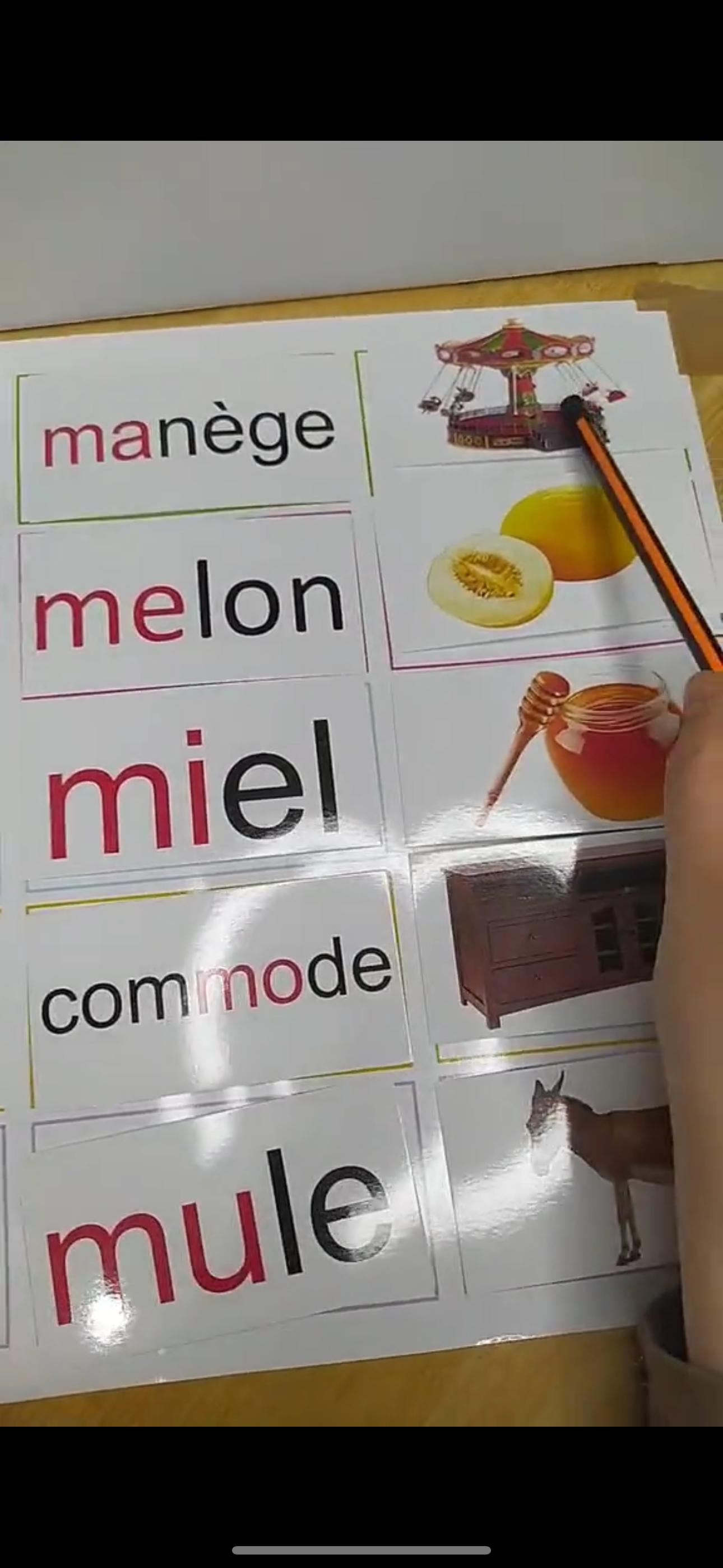 Box des syllabes : Tableau présentatif Format A3 + Cartes des mots, des lettres et des images