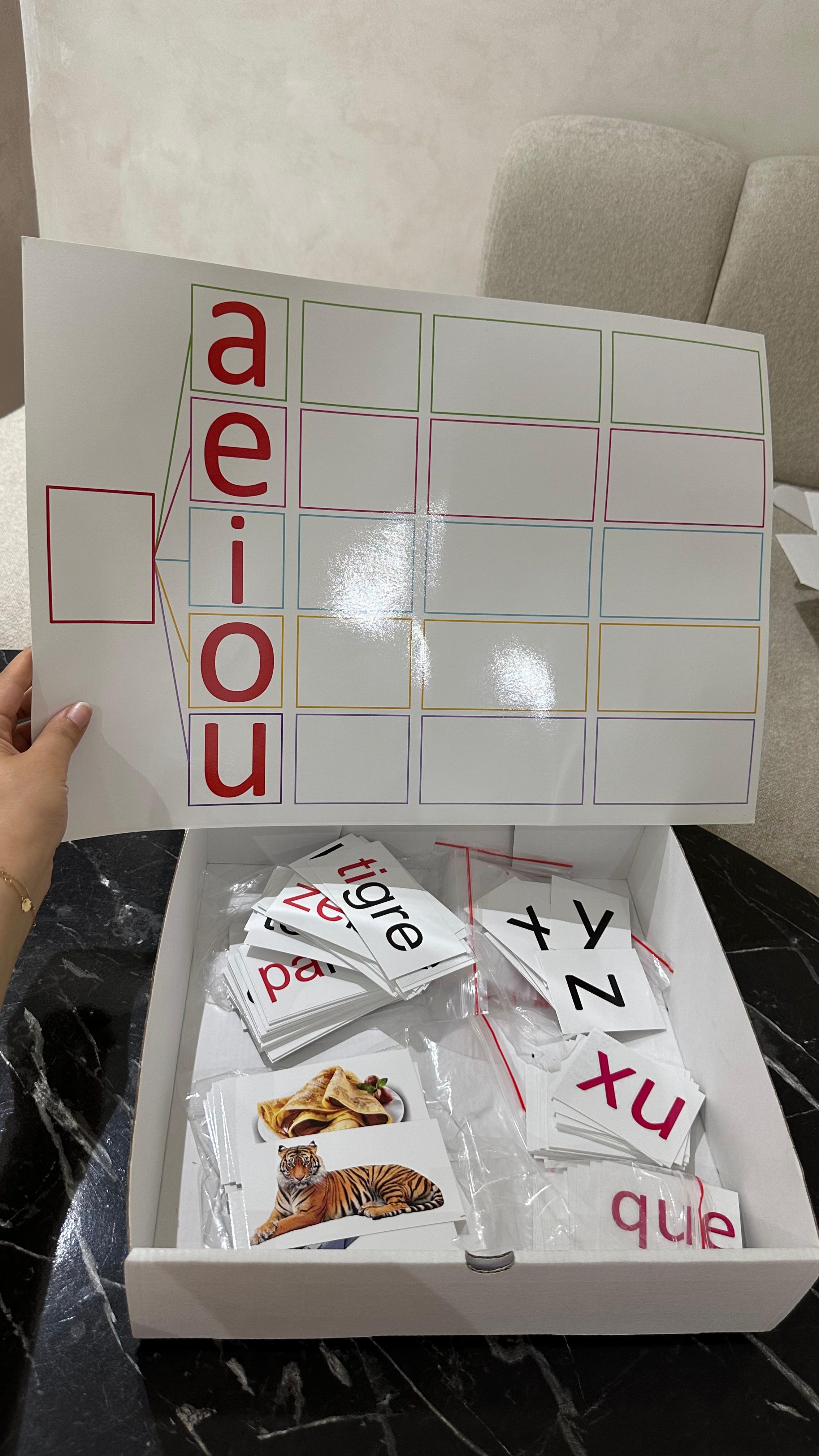 Box des syllabes : Tableau présentatif Format A3 + Cartes des mots, des lettres et des images