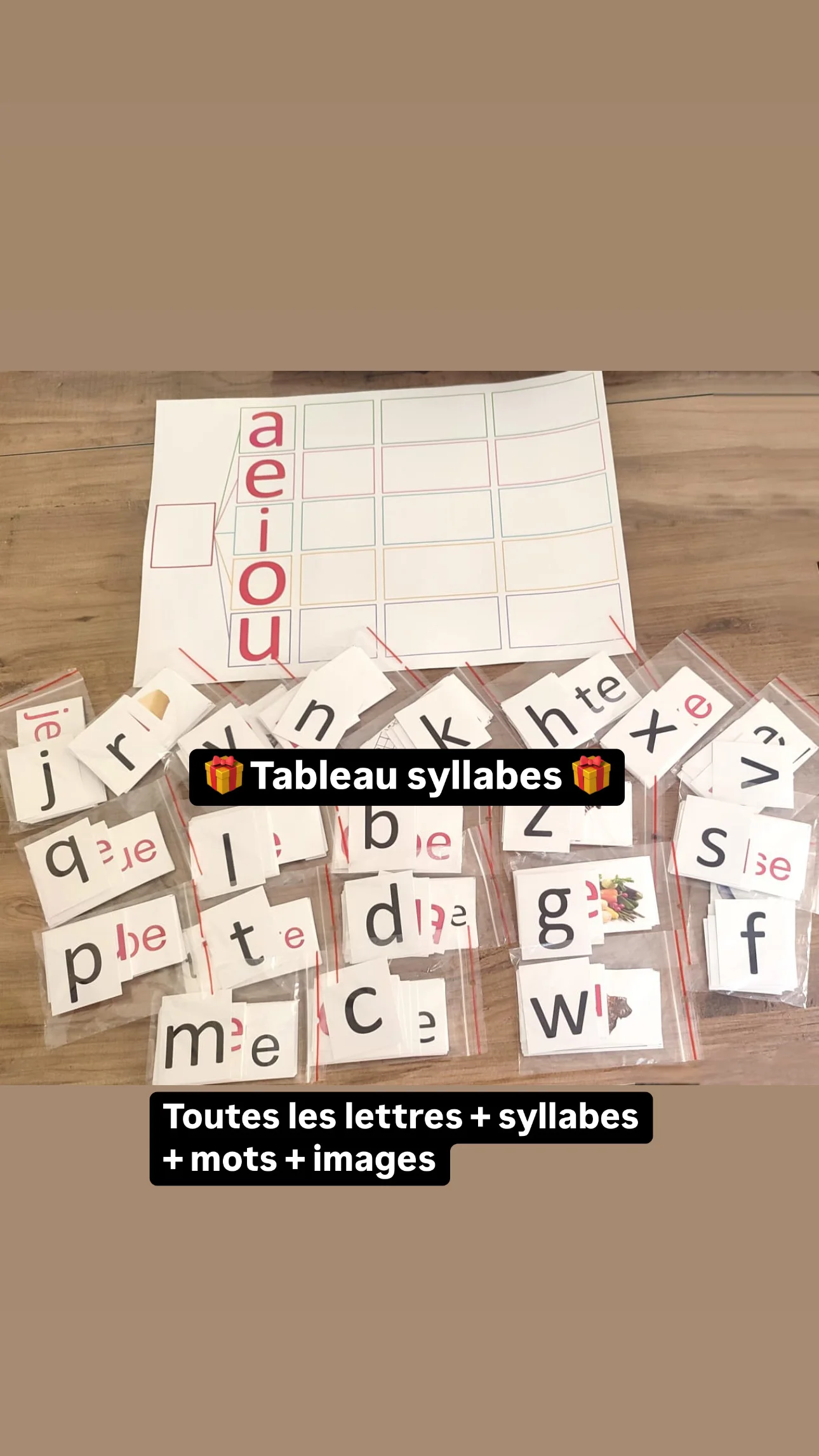 Box des syllabes : 300 Cartes des mots, des lettres et des images + 1 Tableau syllabique Grand Format A3