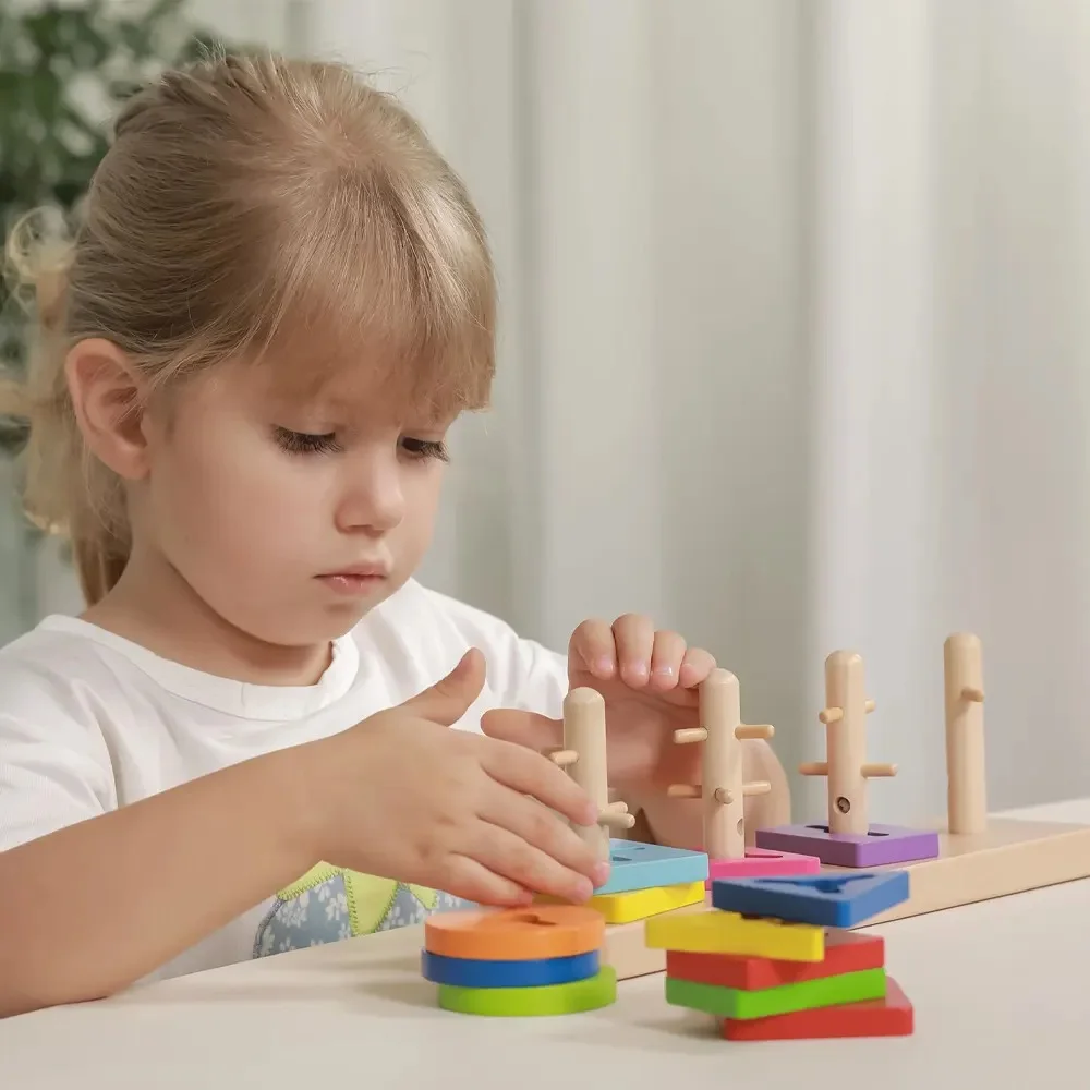 Jeu de colonne en bois