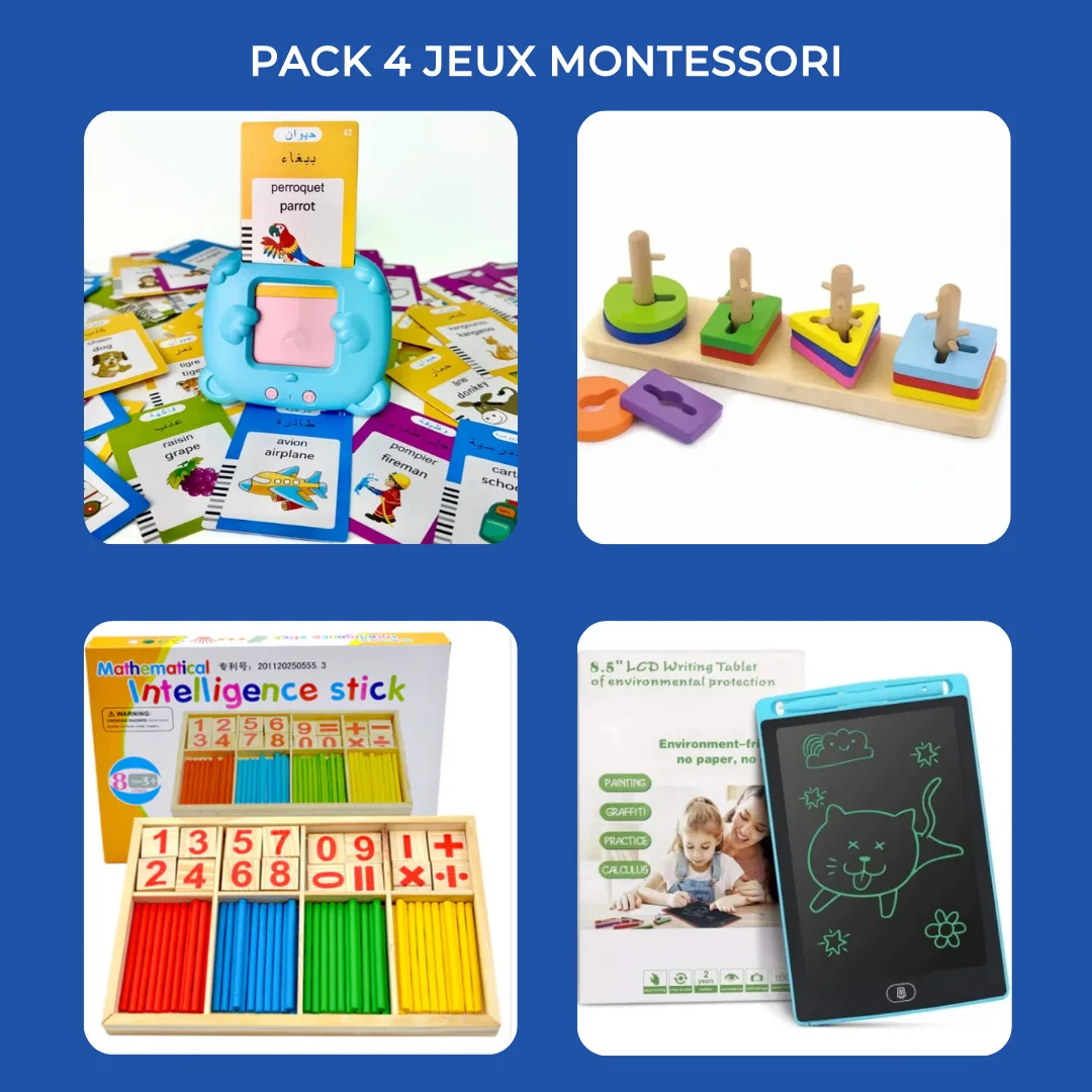 Pack 4 Jeux Montessori (Pack Éducatif Complet)