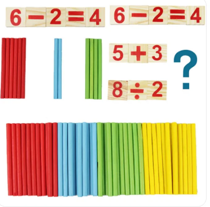 Bâtons de Maths en Bois