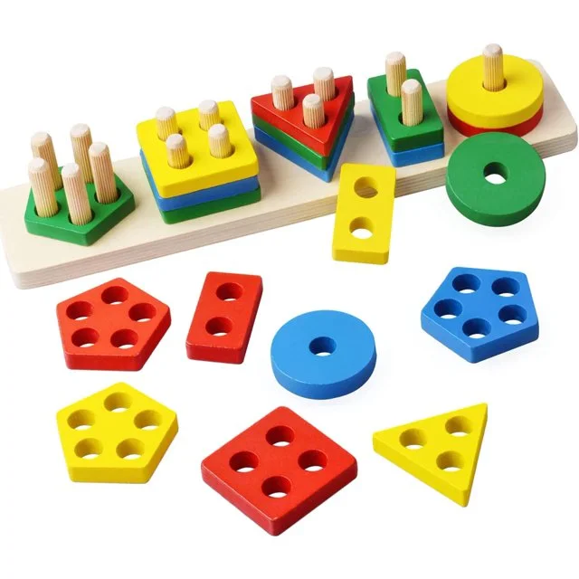 Pack 4 Jeux Montessori en Bois - Motricité, Logique & Découverte