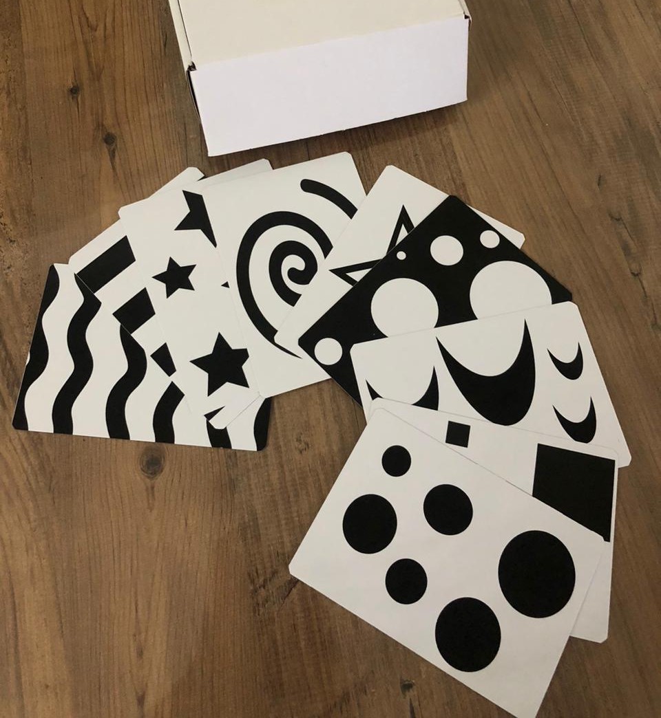 Cartes à motifs contrastés - 72 motifs pour éveil des bébés