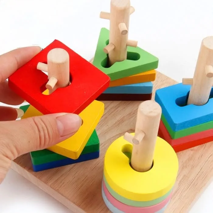 Jeu de colonne en bois