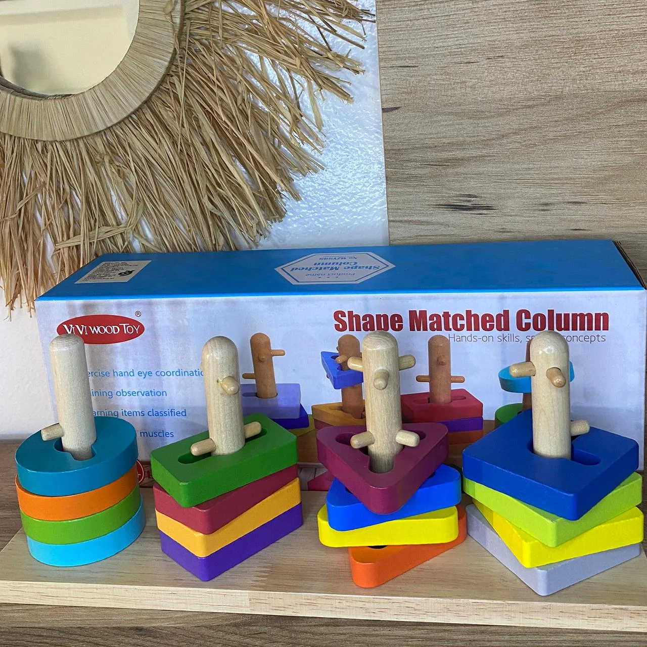 Jeu de colonne en bois