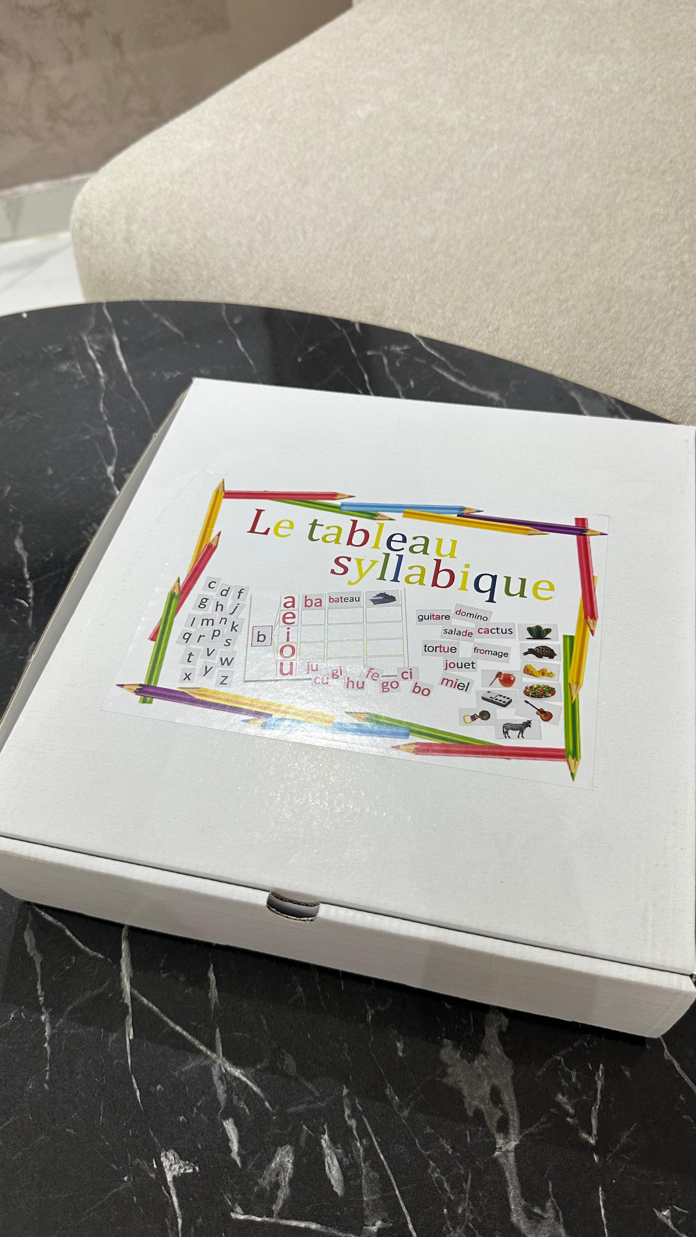 Box des syllabes : Tableau présentatif Format A3 + Cartes des mots, des lettres et des images